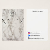 ベージュ大理石ネックレスイヤリングディスプレイカード (正面&裏面)