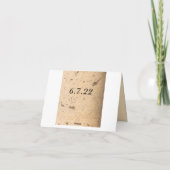 ベージュ大理石感謝状ノートカード サンキューカード (裏面)