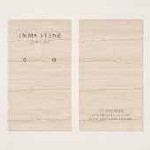 ベージュ大理石模様イヤリング表示カード (正面&裏面)