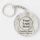ベージュ大理石 キーホルダー (正面)