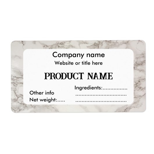 ベージュ大理石 ラベル (正面)