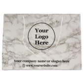 ベージュ大理石 ラージペーパーバッグ (正面)