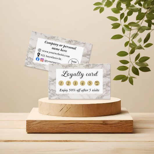 ベージュ大理石 ロイヤリティカード