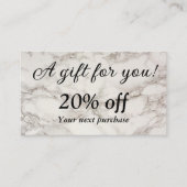 ベージュ大理石 割引カード (正面)