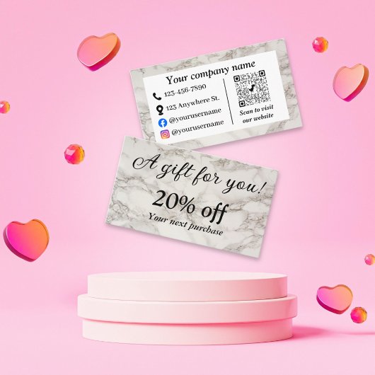 ベージュ大理石 割引カード