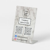 ベージュ大理石 台座サイン (正面)