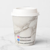 ベージュ大理石 紙コップ (裏面)