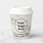 ベージュ大理石 紙コップ (正面)