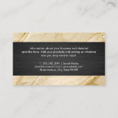 ベージュ大理石 |黒いテクスチャ 名刺 (裏面)