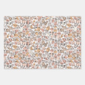 ベージュ女性おもしろい胸 ラッピングペーパーシート (正面3)