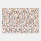 ベージュ女性おもしろい胸 ラッピングペーパーシート (正面)