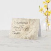 ベージュ娘の結婚式のお祝いカード カード (黄色い花)