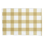 ベージュ市松模様にピローケース 枕カバー (正面)