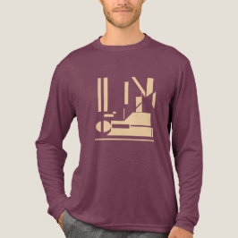 ベージュ幾何学模様の組み合わせ抽象デザイン トライブレンドTシャツ