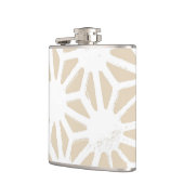 ベージュ幾何学模様 フラスク (左)