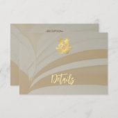 ベージュ抽象芸術ア中国のート結婚ズ詳細 エンクロージャーカード (正面/裏面)