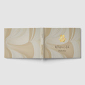 ベージュ抽象芸術ア中国のート結婚ズ ゲストブック (全面)