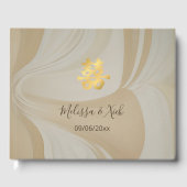 ベージュ抽象芸術ア中国のート結婚ズ ゲストブック (正面)