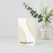 ベージュ抽象芸術イヤリングカード 名刺 (スタンド正面)