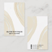 ベージュ抽象芸術イヤリングカード 名刺 (正面/裏面)