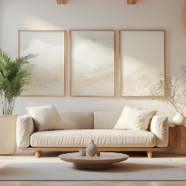 ベージュ抽象芸術ウォールアートセットニュートラルデミニマルコール