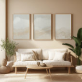 ベージュ抽象芸術ウォールアートセットニュートラルデミニマルコール