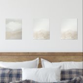 ベージュ抽象芸術ウォールアートセットニュートラルデミニマルコール (寝室)