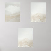 ベージュ抽象芸術ウォールアートセットニュートラルデミニマルコール (正面)