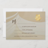 ベージュ抽象芸術中国のアートウェディングRSVP 招待状 (正面)