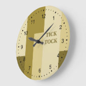 ベージュ抽象芸術四角形パターン ラージ壁時計 (傾斜)