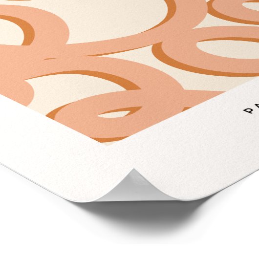 ベージュ抽象芸術線ブラシストローク ポスター (角)