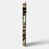 ベージュ曲線のリボン，エンボス線で対比 Case-Mate iPhoneケース (裏面 / 右)