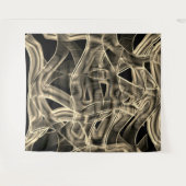 ベージュ曲線のリボン、エンボス線によるコントラスト タペストリー (正面(横))