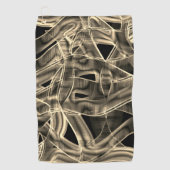 ベージュ曲線のリボン、対照的なレリーフ、 浮き彫りライン ゴルフタオル (正面)