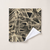 ベージュ曲線のリボン、対照的なレリーフ、 浮き彫りライン バスタオルセット (ウォッシュタオル)