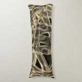 ベージュ曲線のリボン、対照的なレリーフ、 浮き彫りライン ボディピロー (正面縦)