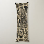 ベージュ曲線のリボン、対照的なレリーフ、 浮き彫りライン ボディピロー (裏面 (縦))