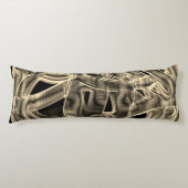 ベージュ曲線のリボン、対照的なレリーフ、 浮き彫りライン ボディピロー (正面)