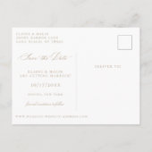 ベージュ書道写真セーブ・ザ・デート案内 案内ポストカード (裏面)