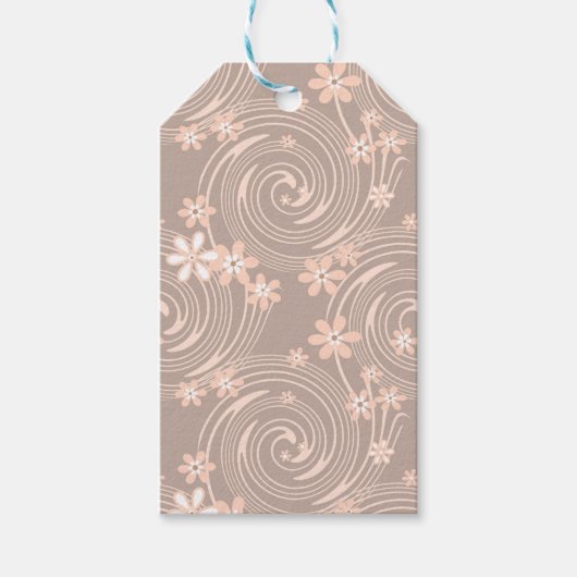 ベージュ模様 ギフトタグ (正面)