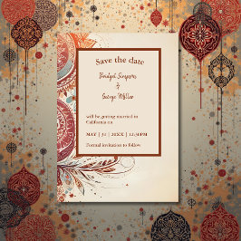 ベージュ民族結婚の安全な日付カード