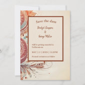 ベージュ民族結婚の安全な日付カード (正面)