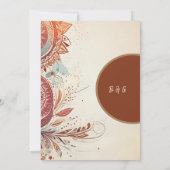 ベージュ民族結婚の安全な日付カード (裏面)