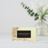 ベージュ水彩背景金ゴールド枠 名刺 (スタンド正面)