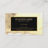 ベージュ水彩背景金ゴールド枠 名刺 (裏面)