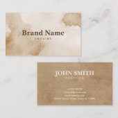 ベージュ水色ミニマエレガントリスト名刺 名刺 (正面/裏面)