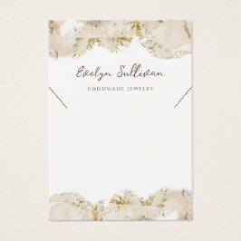 ベージュ流体大理石プロファイルカード