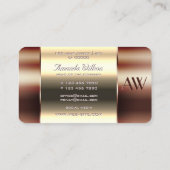 ベージュ液モノグラムで銅ガラスケースの外観 名刺 (裏面)