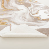 ベージュ液体大理石とグリッター金ゴールド シェルパブランケット (3/4)
