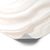 ベージュ液体大理石とグリッター金ゴールド ポスター (角)